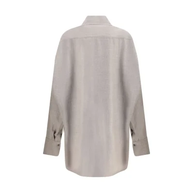 Gray Fleece Wool Dress Shirt
