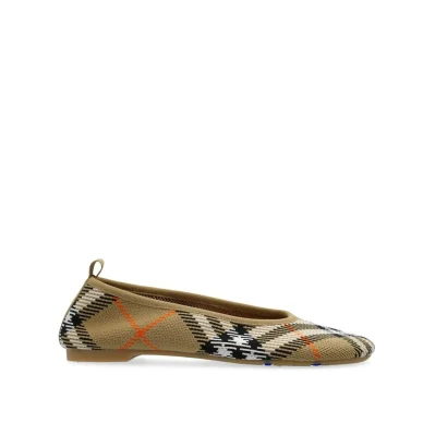 Checkered Knitted Ballerina Shoes