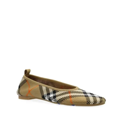 Checkered Knitted Ballerina Shoes