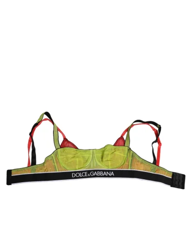 Green Nylon Soft Cup Balconnet Bra Underwear