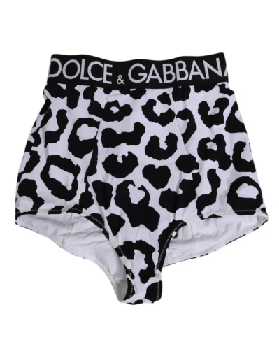 White Leopard Nylon High Waist Girdle Underwear