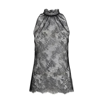 Sleeveless black Lace Top