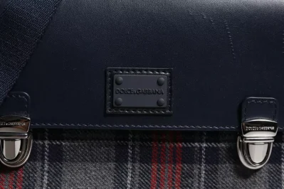 Multicolor Plaid Wool Calfskin Tartan Satchel Bag