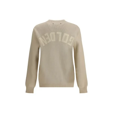Beige ribbed-knit sweater