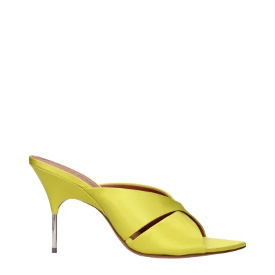 Green Satin Stiletto Heels Sandals