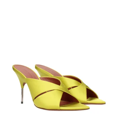 Green Satin Stiletto Heels Sandals