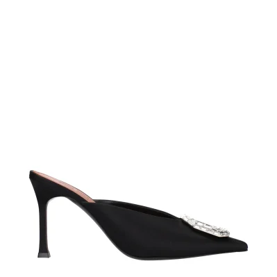 Black Satin High Heel Pumps