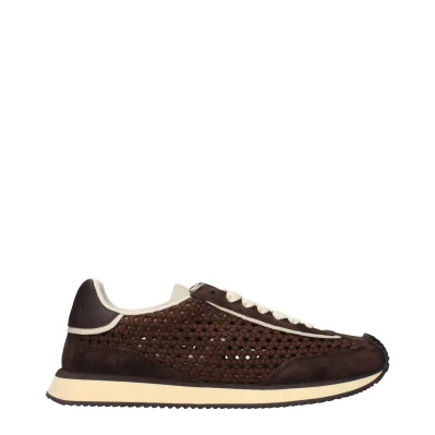 Brown Fabric Low Tops