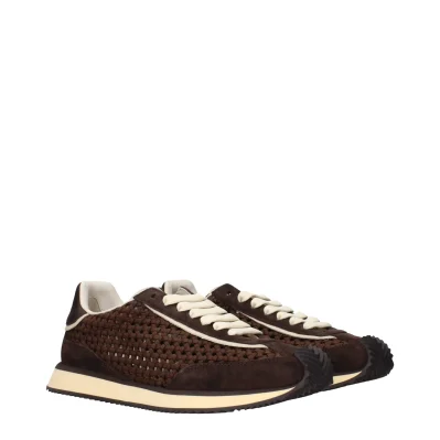 Brown Fabric Low Tops
