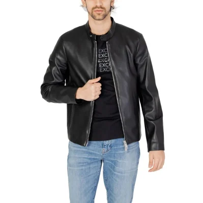 Black Polyester Jackets & Coat