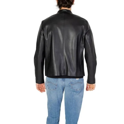 Black Polyester Jackets & Coat
