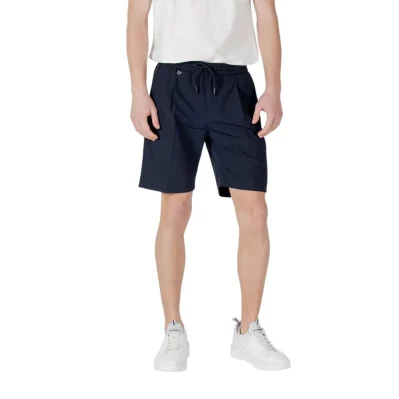 Blue Polyester Bermuda