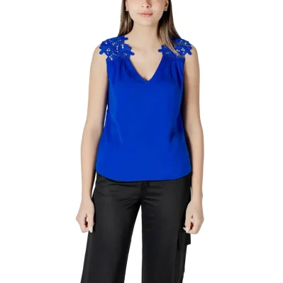 Blue Polyester Tank Top