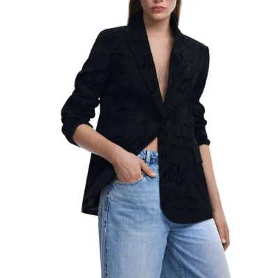 Black Polyester Blazer