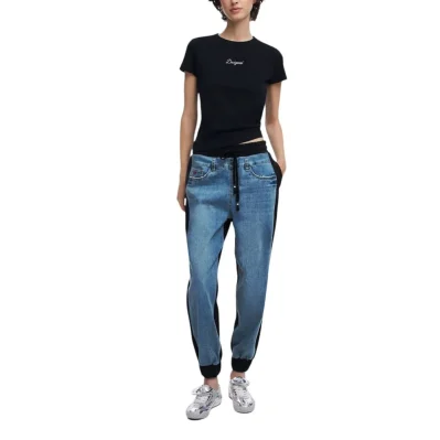 Black Cotton Mom Jean