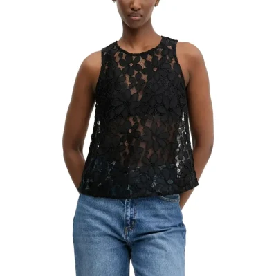 Black Polyester Tank Top