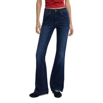 Blue Cotton Bootcut Jean