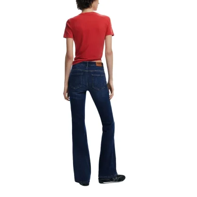 Blue Cotton Bootcut Jean