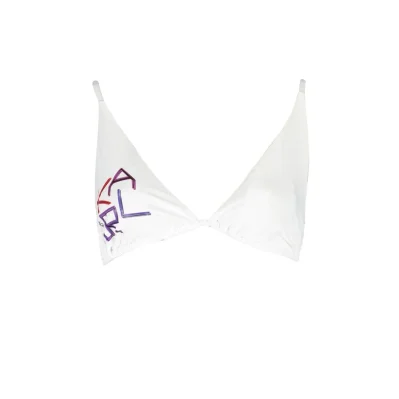 White Elastane Swimwear