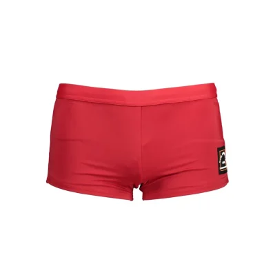 Red Elastane Swimwear