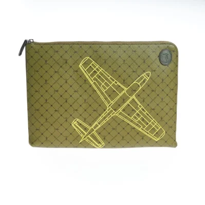 Green Leather Clutch Bag
