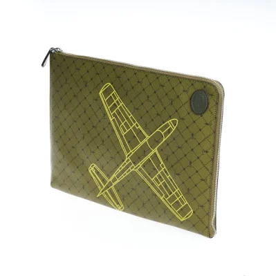 Green Leather Clutch Bag