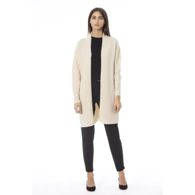 White Alpaca Leather Cardigan