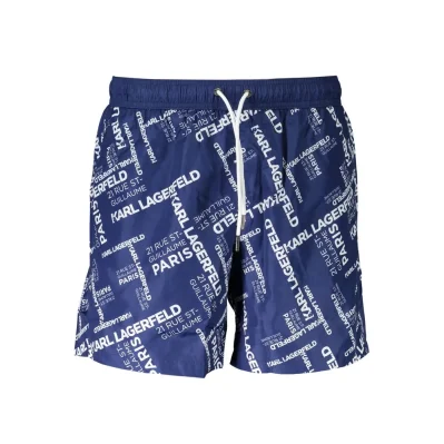 Blue Polyester Swimwear