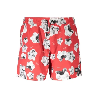 Red Polyester Swimwear