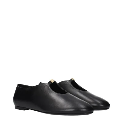Black Leather Ballet Flats