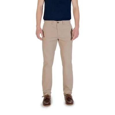 Beige Cotton Skinny Pant