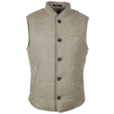 Beige Wool Sleveless Jacket
