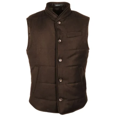 Brown Wool Sleveless Jacket