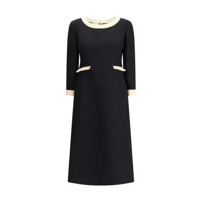 Wool Dress with Bow