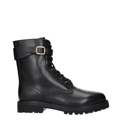Black Leather Ankle Boots