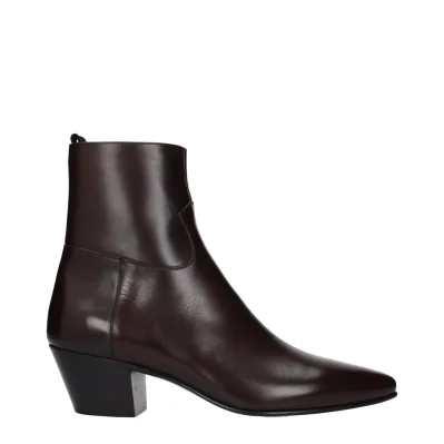 Red Leather Ankle Boots