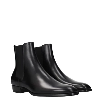 Black Leather Ankle Boots