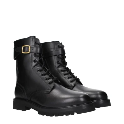 Black Leather Ankle Boots