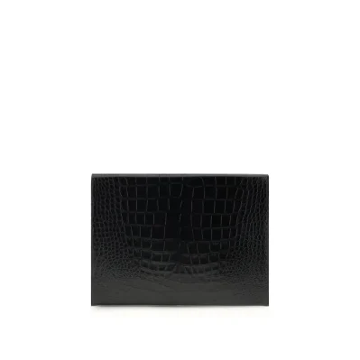 Crocodile print leather Pouch