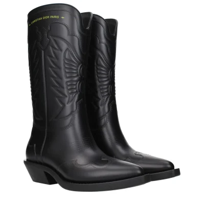 Black Leather Ankle Boots