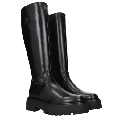 Black Leather Ankle Boots