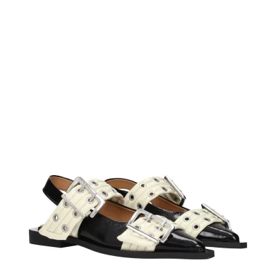 Black Polyethylene Flat Sandals