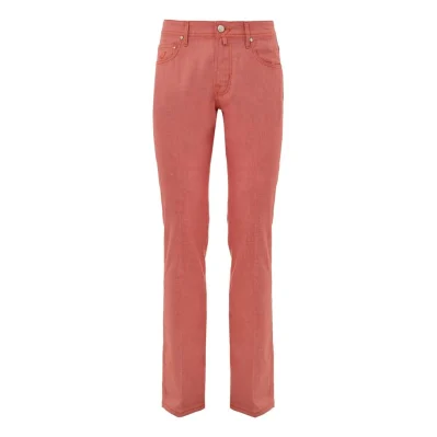 Red Cotton Skinny Pant