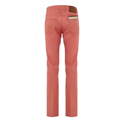 Red Cotton Skinny Pant
