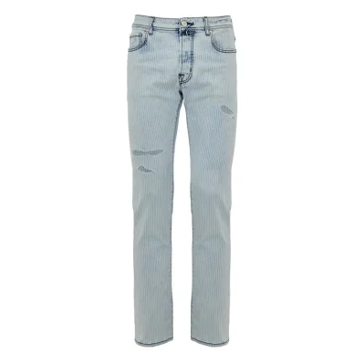 Blue Cotton Skinny Jean
