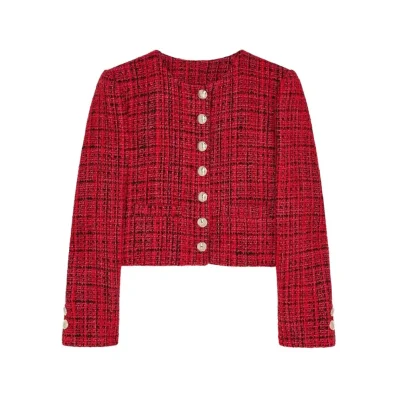 Red Polyester Blazer