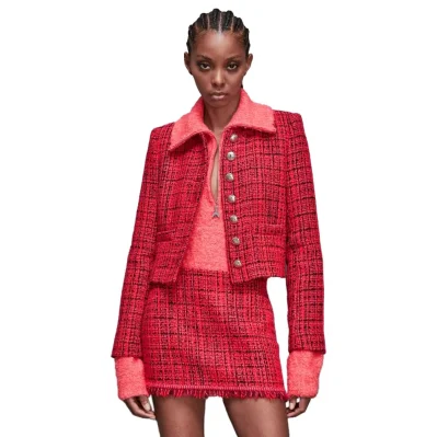 Red Polyester Blazer