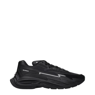 Black Leather Athletic Sneakers