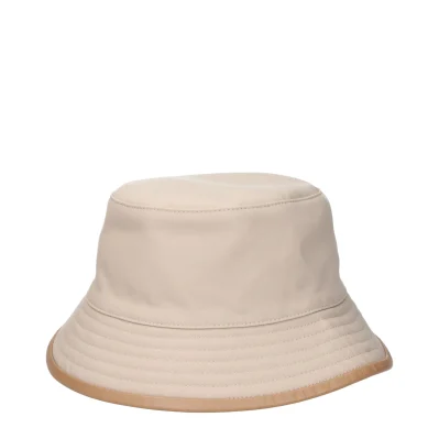 Beige Cotton Bucket Hats