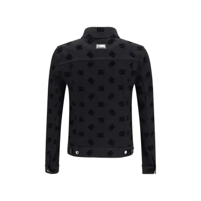 Jacquard-Logo Denim Jacket